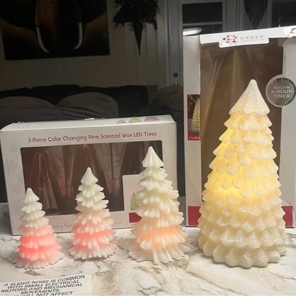 Home Collection~ 2 Boxes W/ 4 Color Changing Christmas Tree & Pine Scented (New) - Picture 2 of 12
